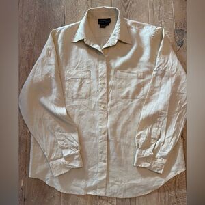Ralph Lauren Tan Linen Button down Shirt L